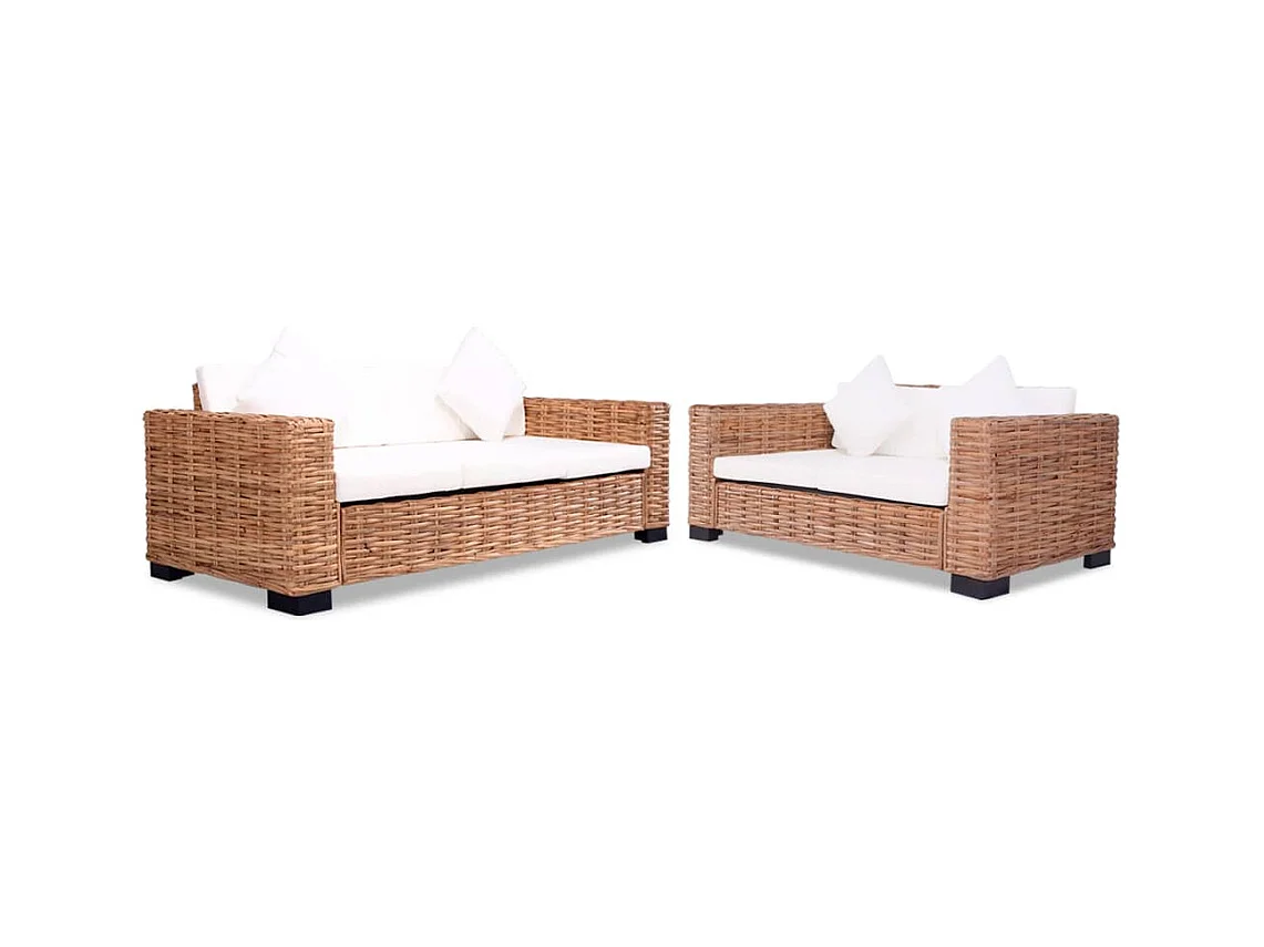 Ensemble de canapés 15 pcs Rotin naturel