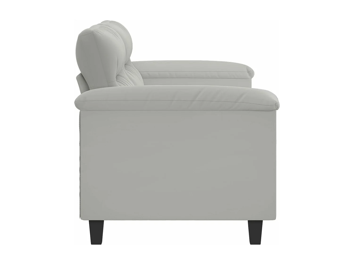 Canapé à 2 places Gris clair 140 cm Tissu microfibre