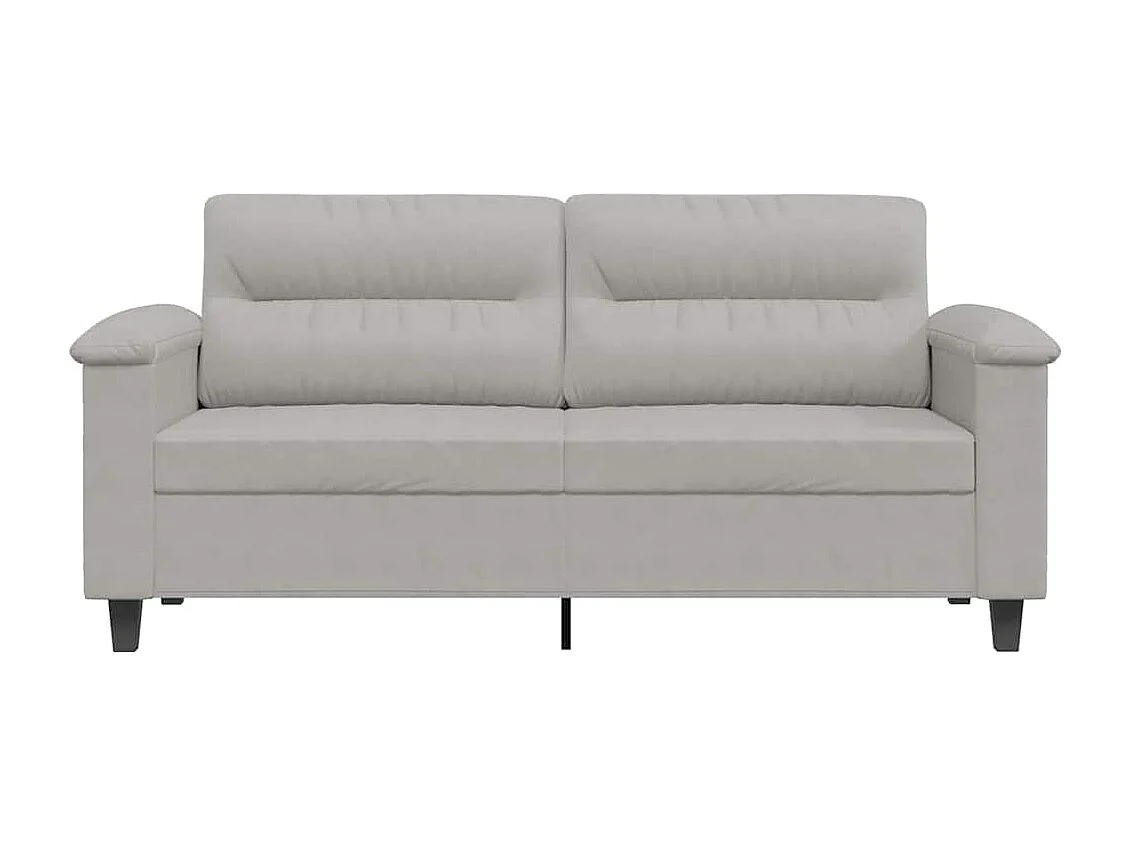 Sofá de 2 plazas de tela de microfibra gris claro 140 cm