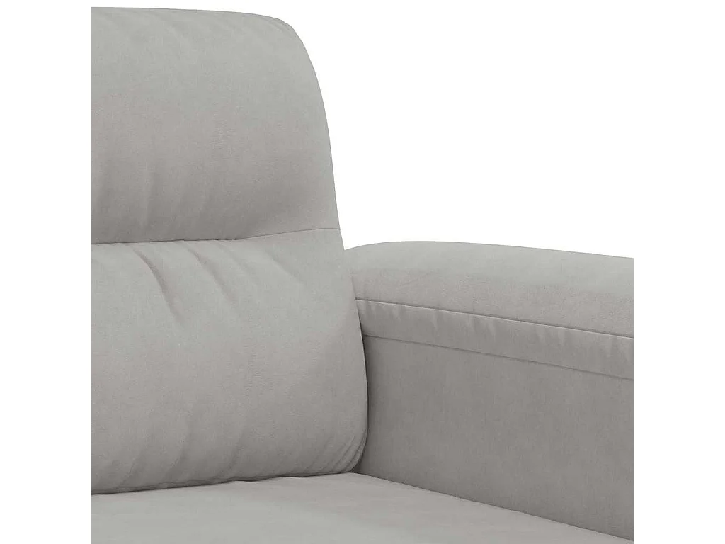 Divano a 2 Posti Grigio Chiaro 140 cm in Tessuto Microfibra