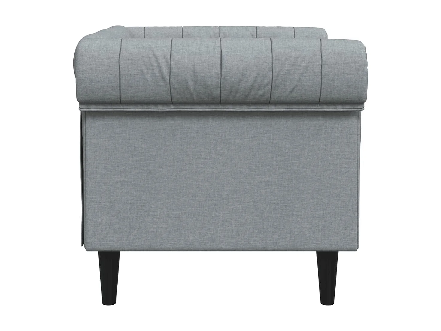 Sillón Chesterfield de tela gris claro