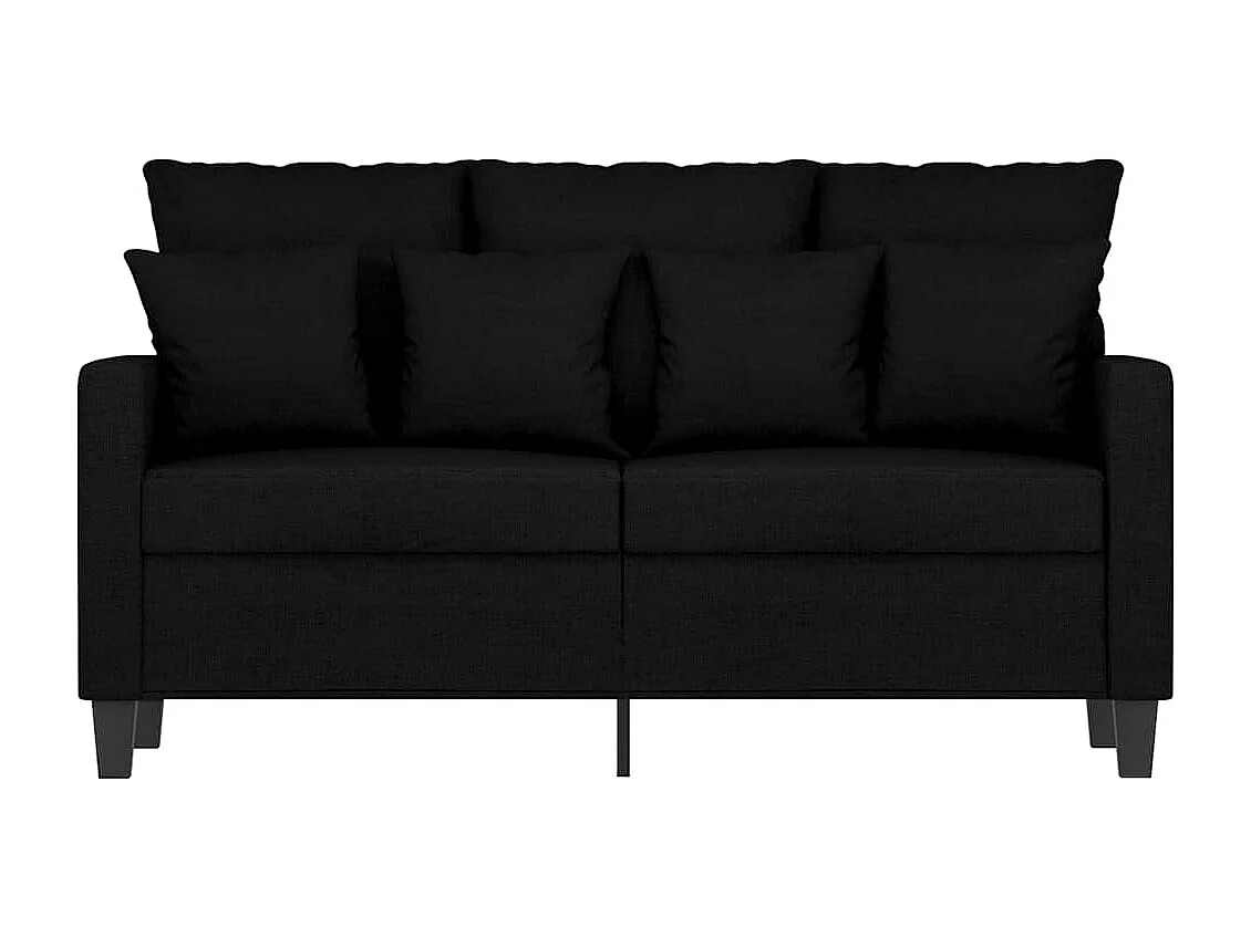 Divano a 2 Posti Nero 120 cm in Tessuto
