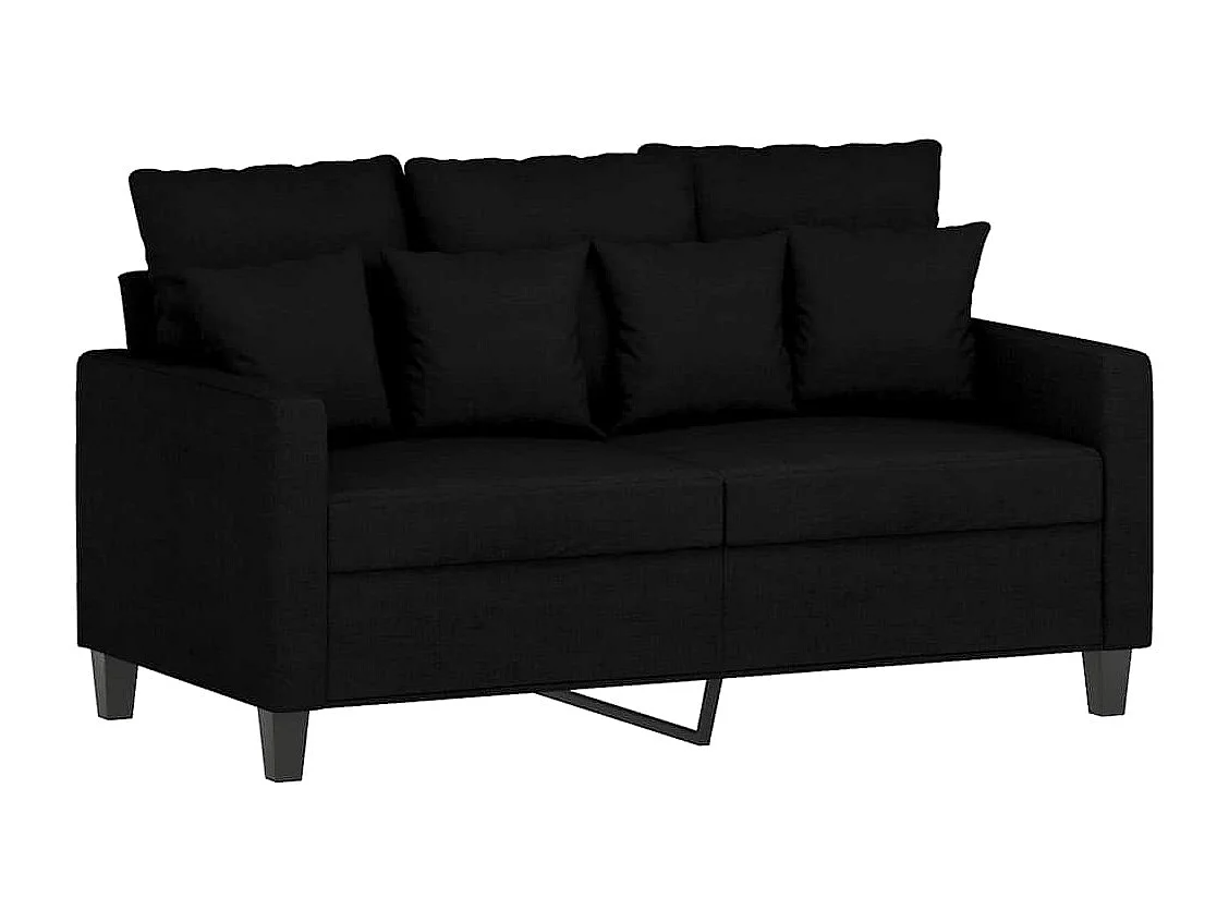 Canapé à 2 places Noir 120 cm Tissu