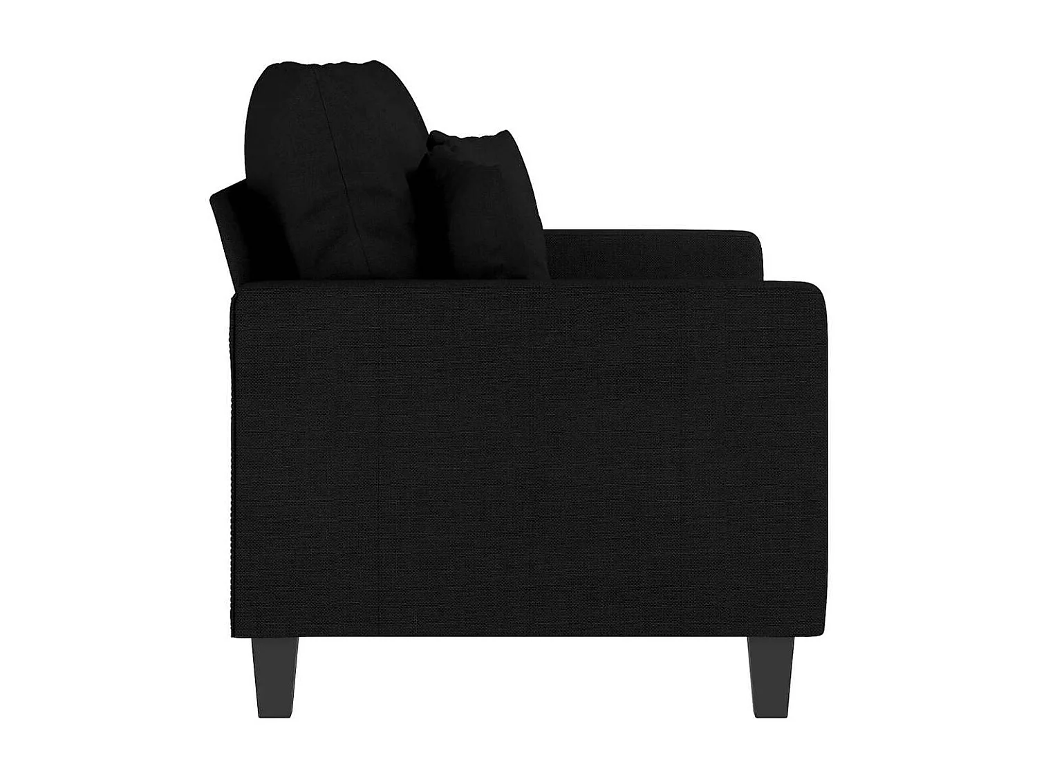 Canapé à 2 places Noir 120 cm Tissu