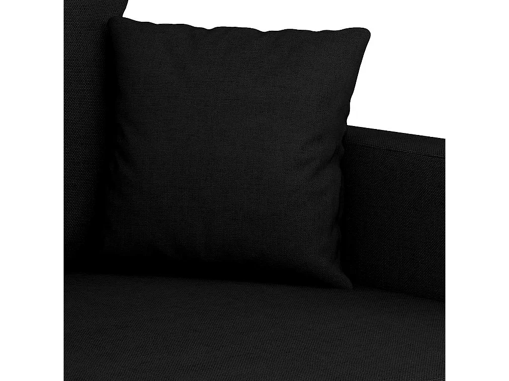 Canapé à 2 places Noir 120 cm Tissu