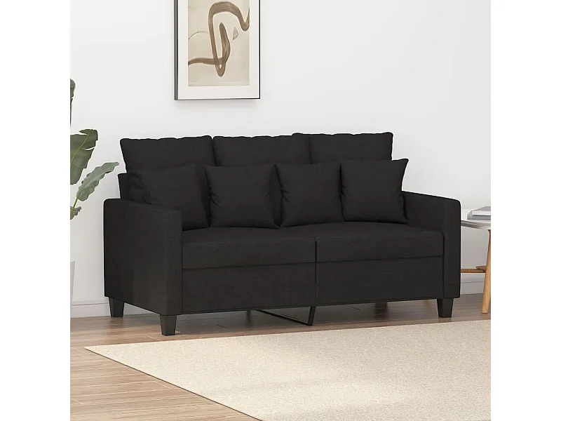 Tweezitsbank 120 cm stof zwart