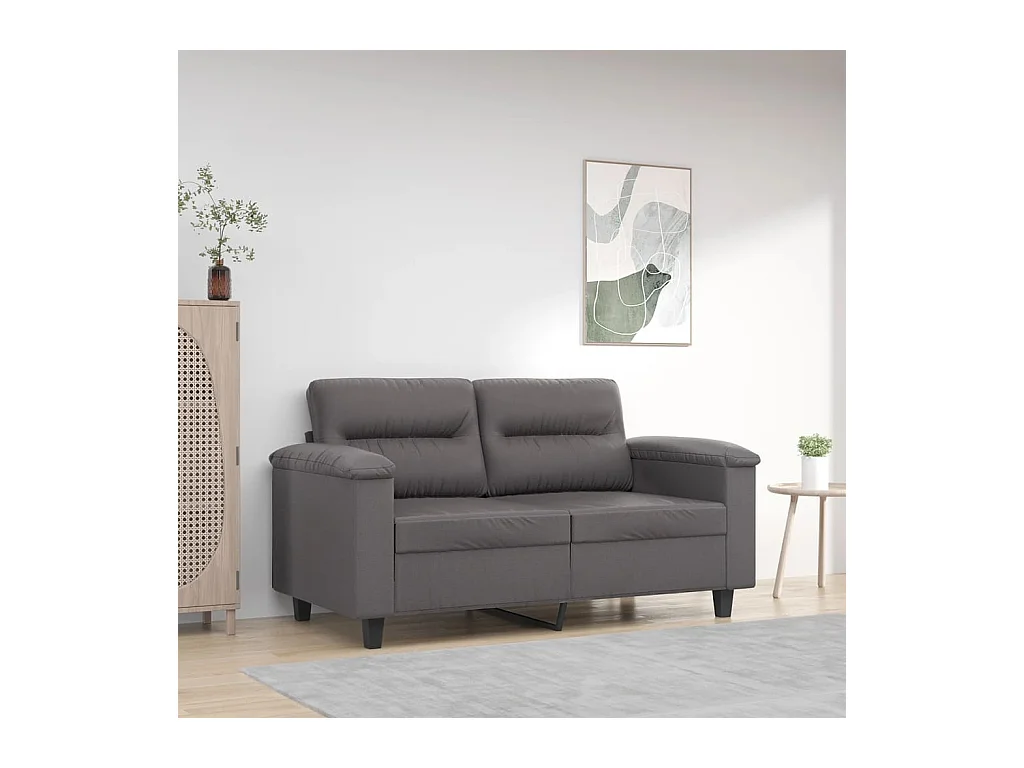 2-Sitzer-Sofa Grau 120 cm Kunstleder