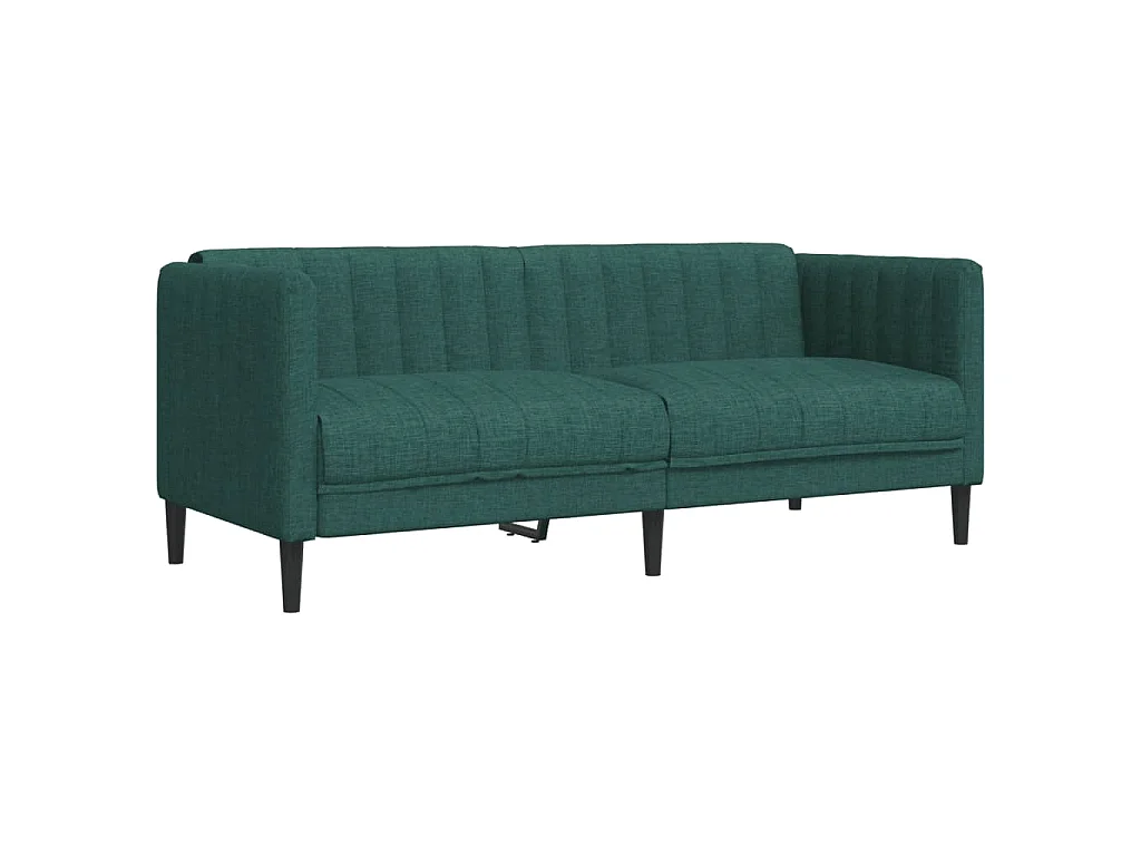 Sofá de 2 lugares tecido verde-escuro