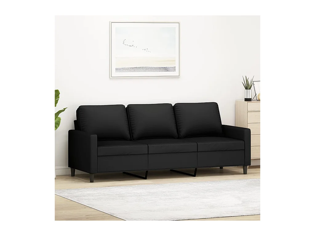 3-Sitzer-Sofa Schwarz 180 cm Samt