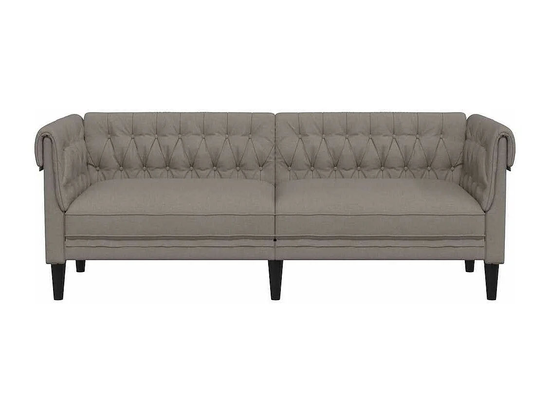 Chesterfield-Sofa 3-Sitzer Taupe Stoff