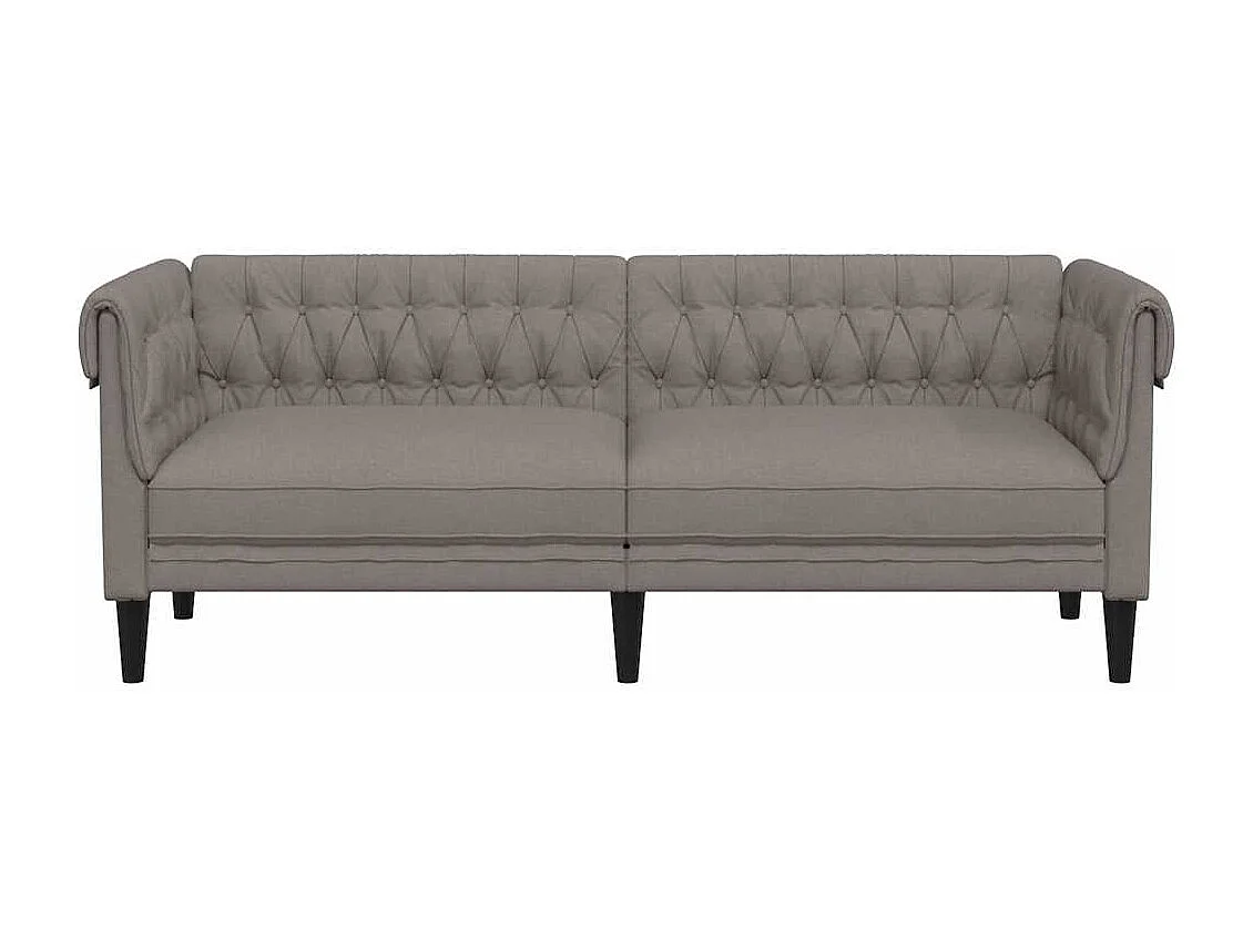 Canapé Chesterfield 3 places taupe tissu