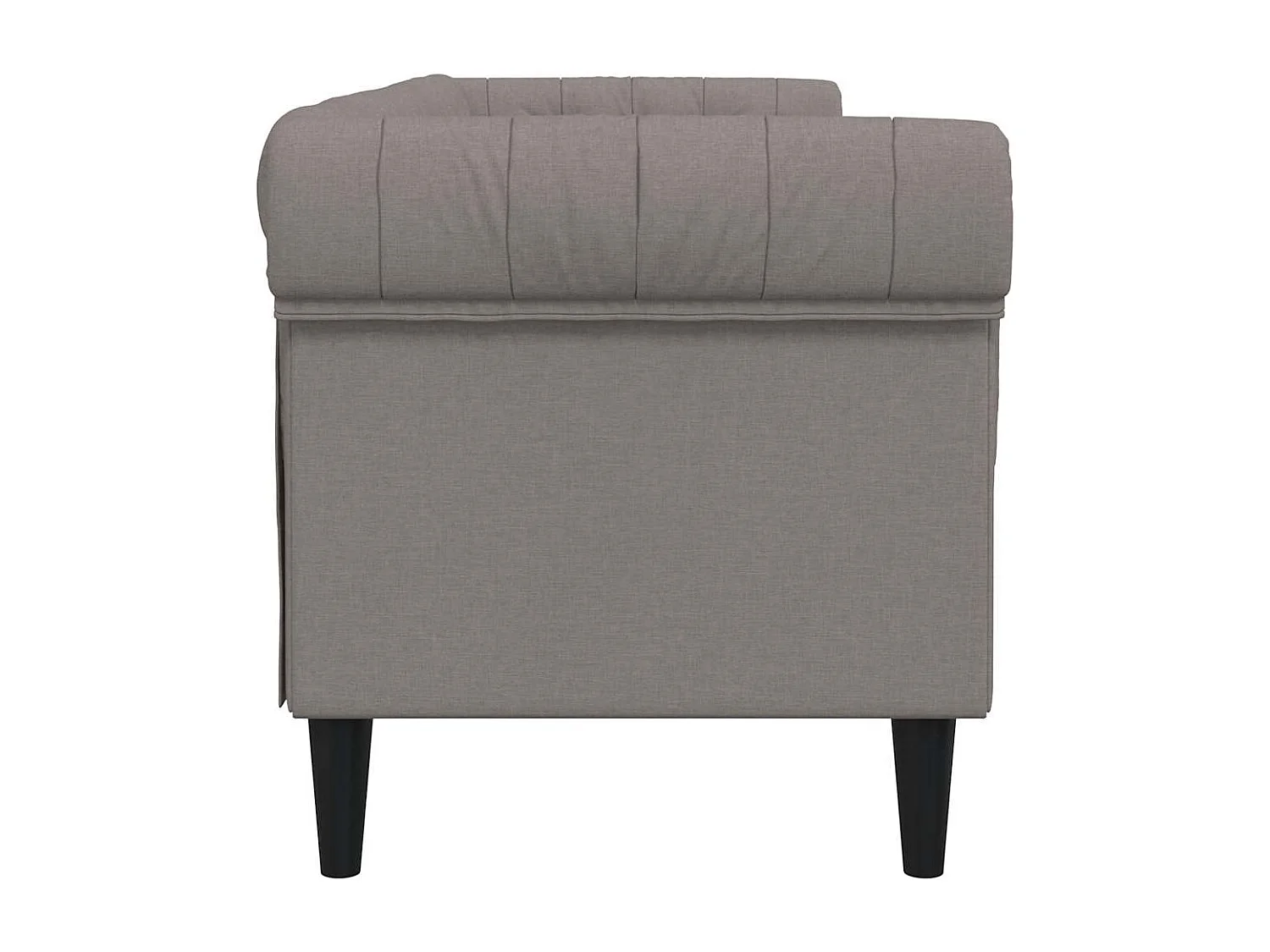 Canapé Chesterfield 3 places taupe tissu