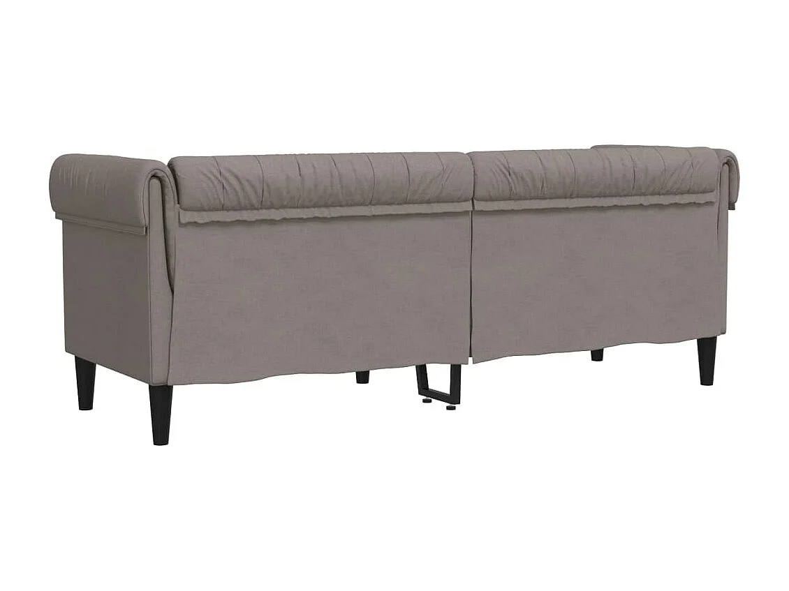 Canapé Chesterfield 3 places taupe tissu