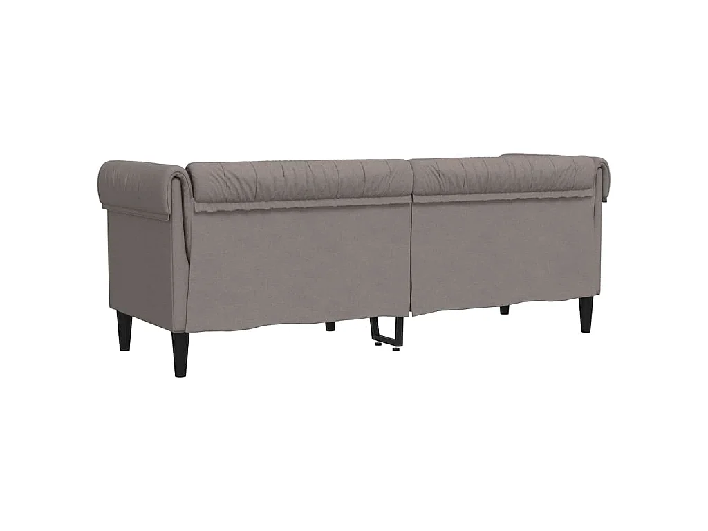 Divano Chesterfield a 3 Posti Tortora in Tessuto