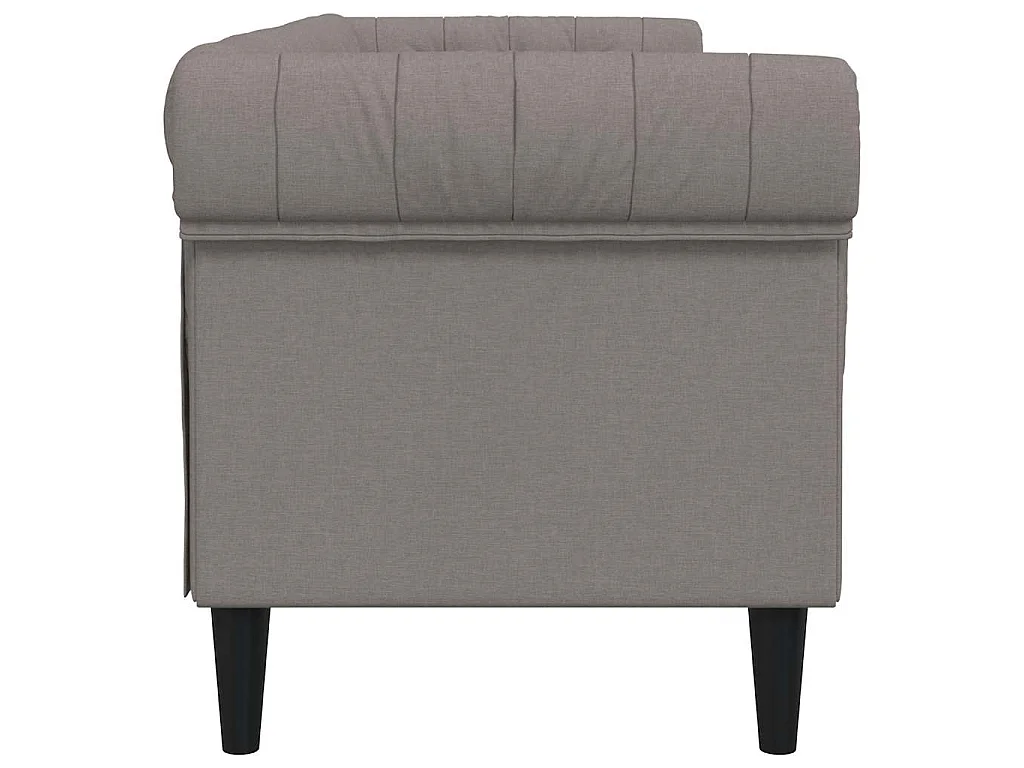 Divano Chesterfield a 3 Posti Tortora in Tessuto