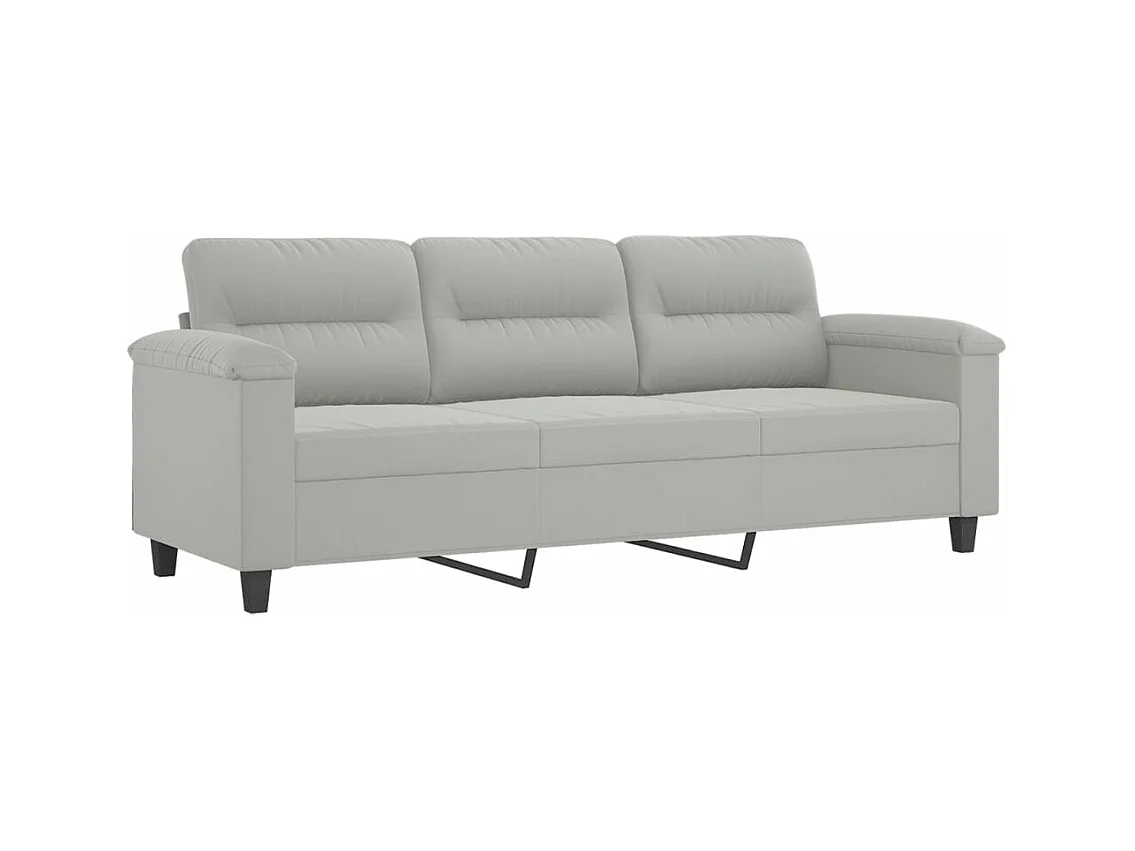 Driezitsbank 180 cm microvezelstof lichtgrijs