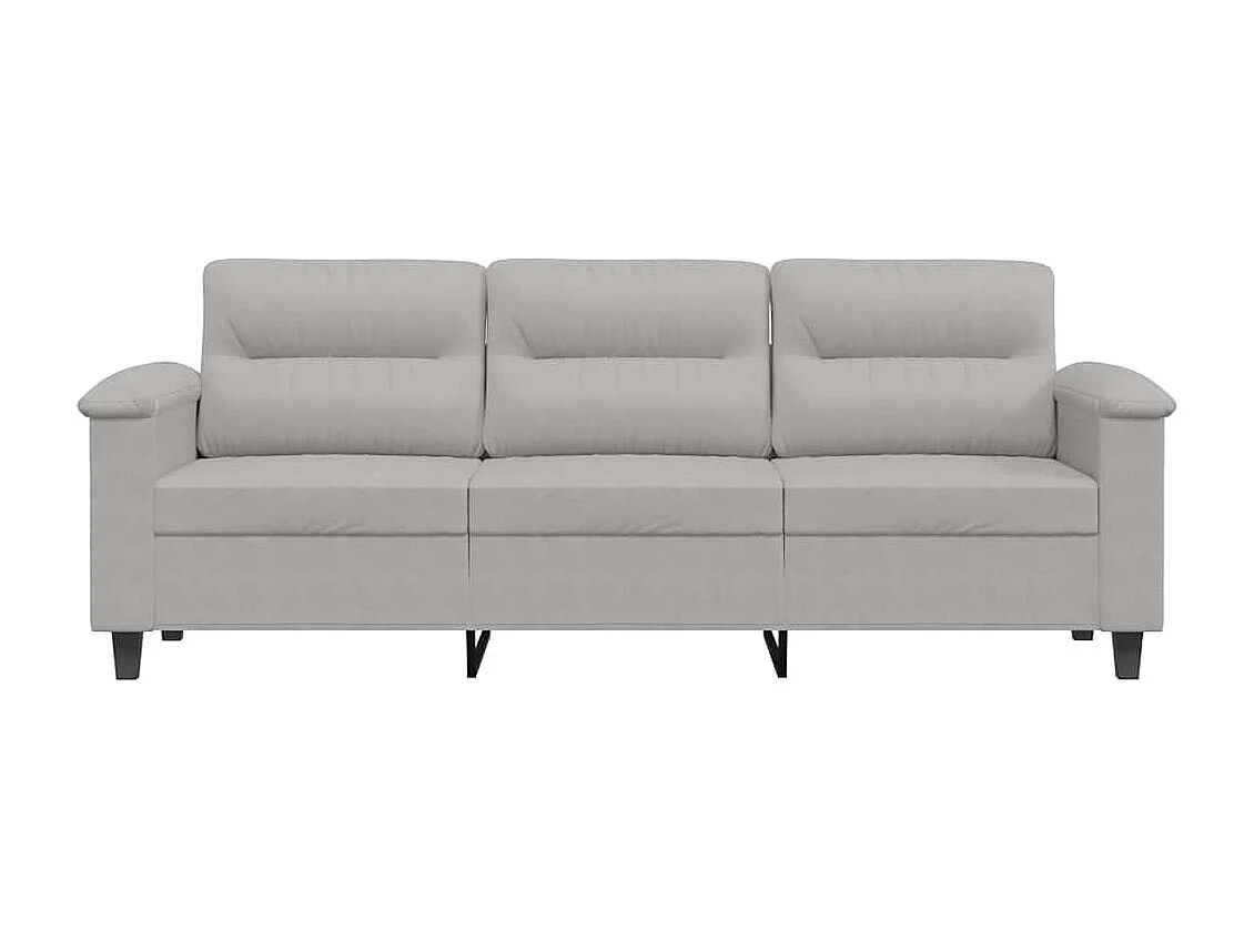 Driezitsbank 180 cm microvezelstof lichtgrijs