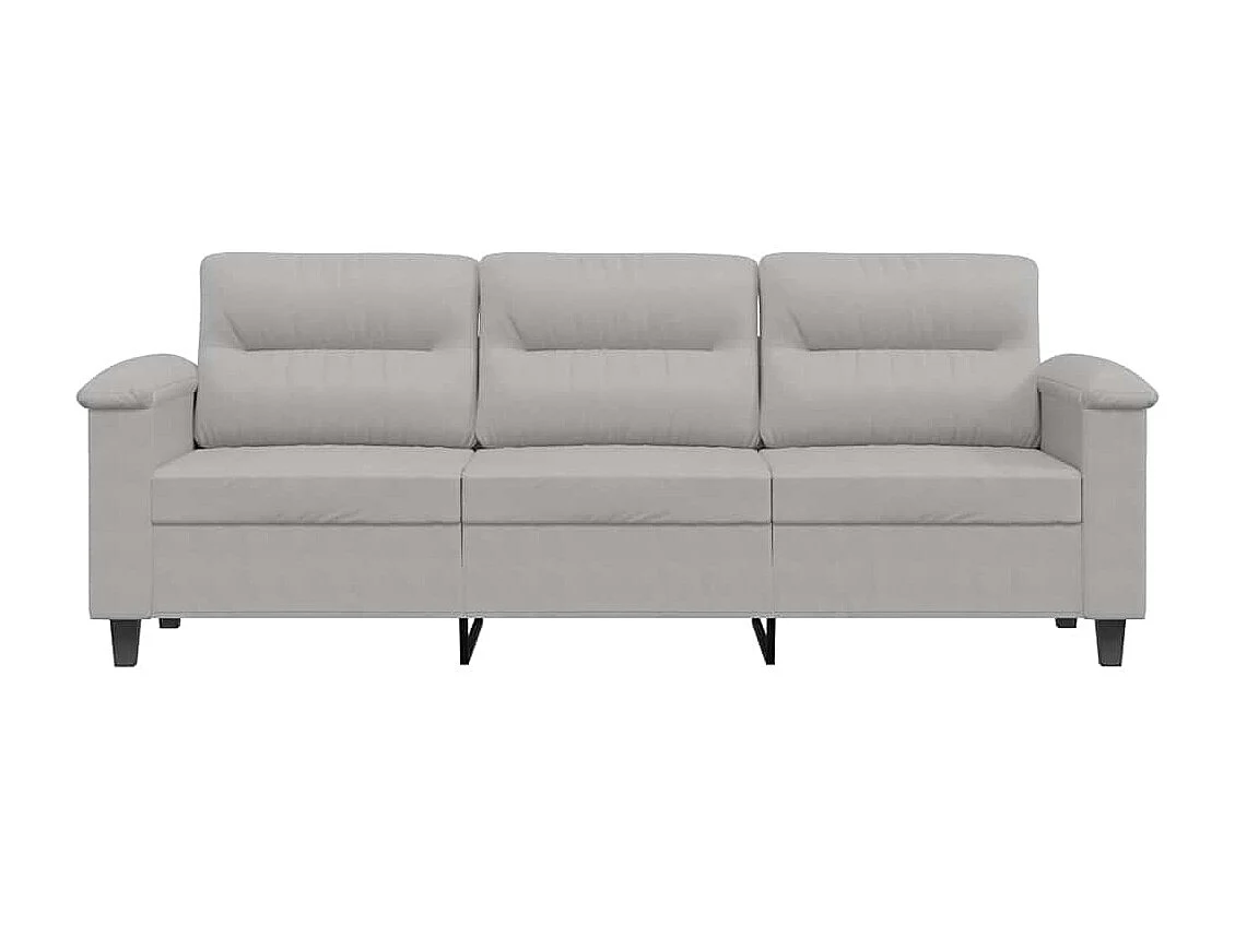 Canapé à 3 places Gris clair 180 cm Tissu microfibre
