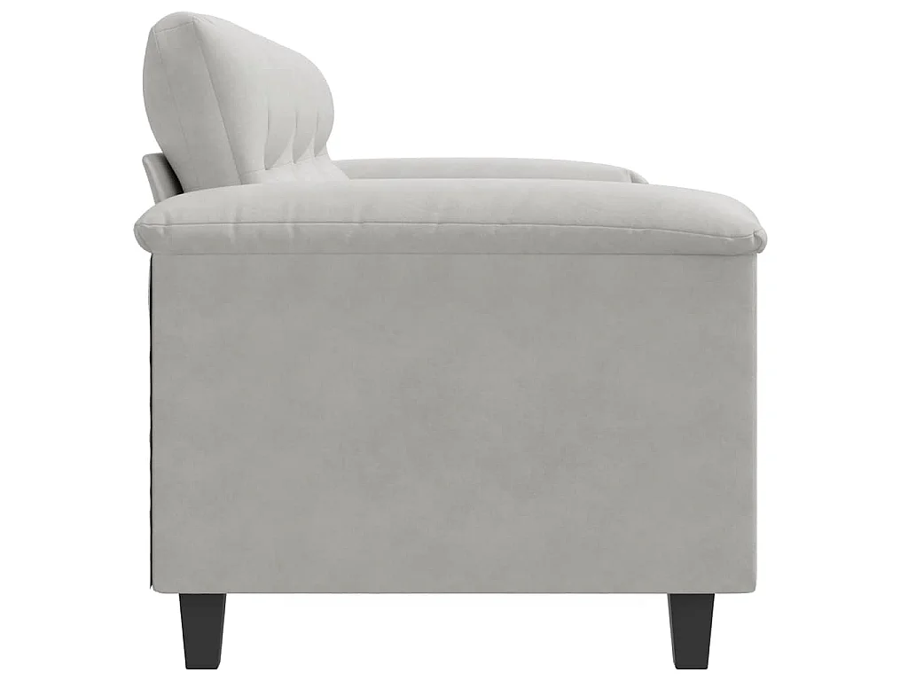 Divano a 3 Posti Grigio Chiaro 180 cm in Tessuto Microfibra