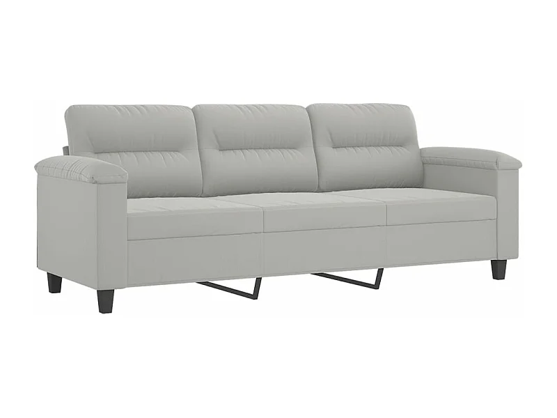 3-Sitzer-Sofa Hellgrau 180 cm Mikrofasergewebe