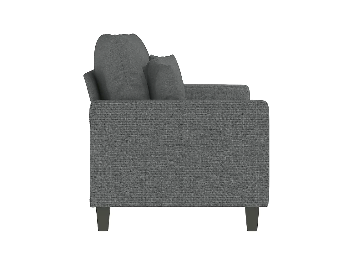 Canapé à 2 places Gris foncé 120 cm Tissu