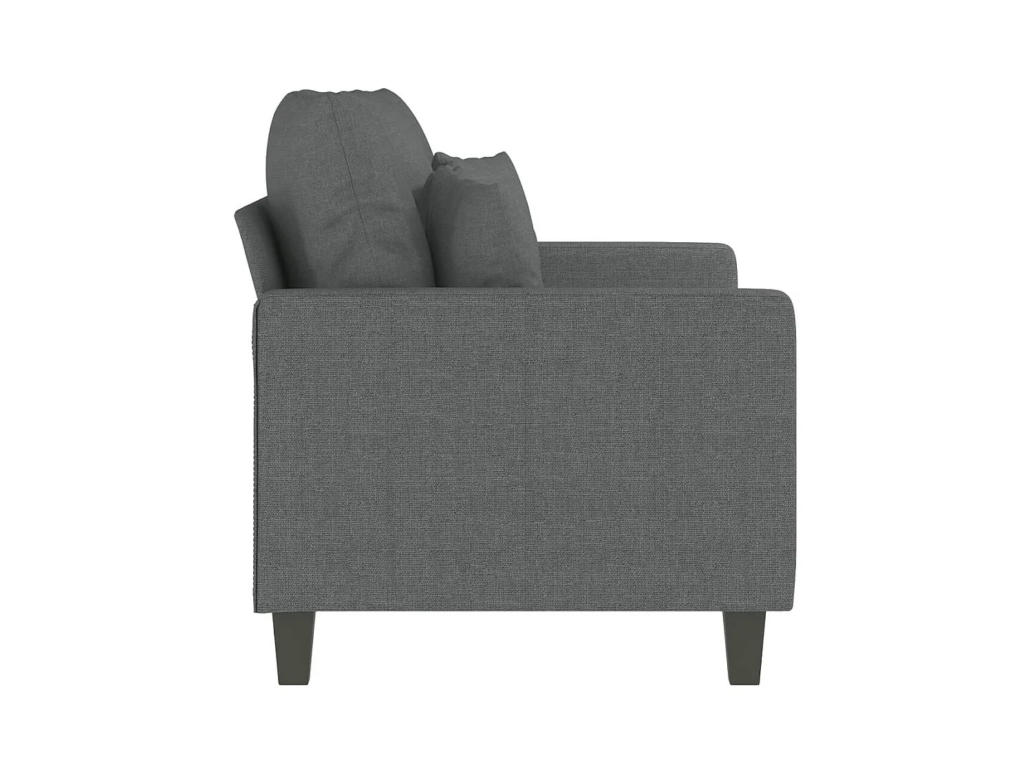 Canapé à 2 places Gris foncé 120 cm Tissu