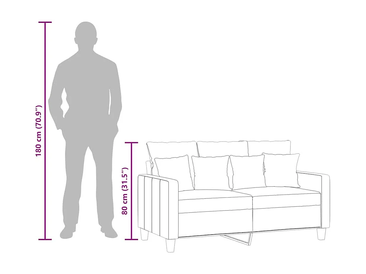Tweezitsbank 120 cm stof donkergrijs