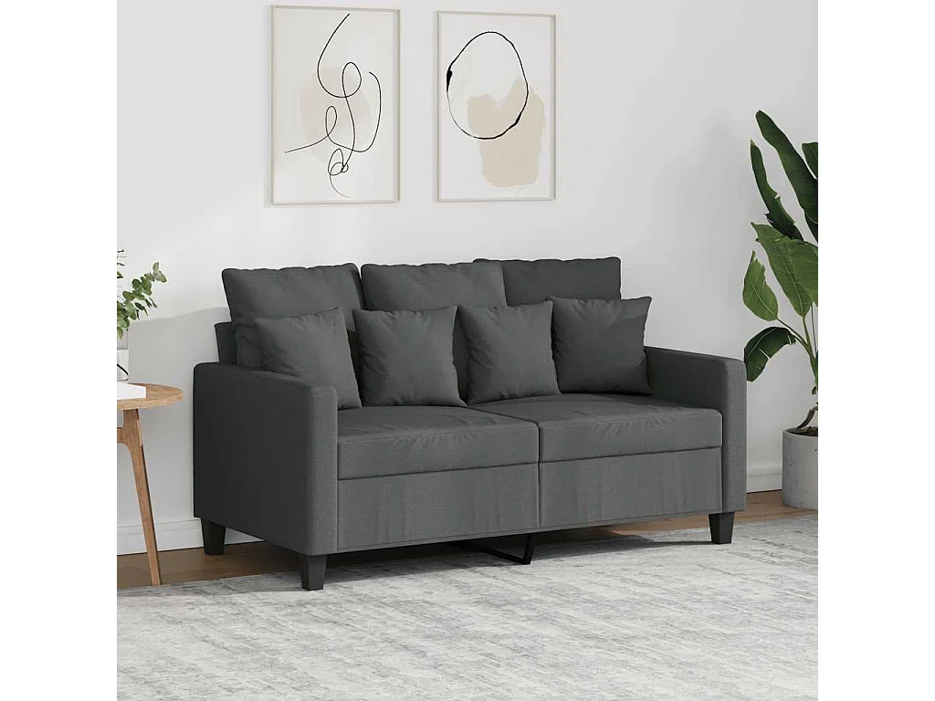 Tweezitsbank 120 cm stof donkergrijs