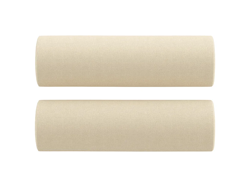 Canapé 2 places avec oreillers décoratifs crème 140 cm tissu