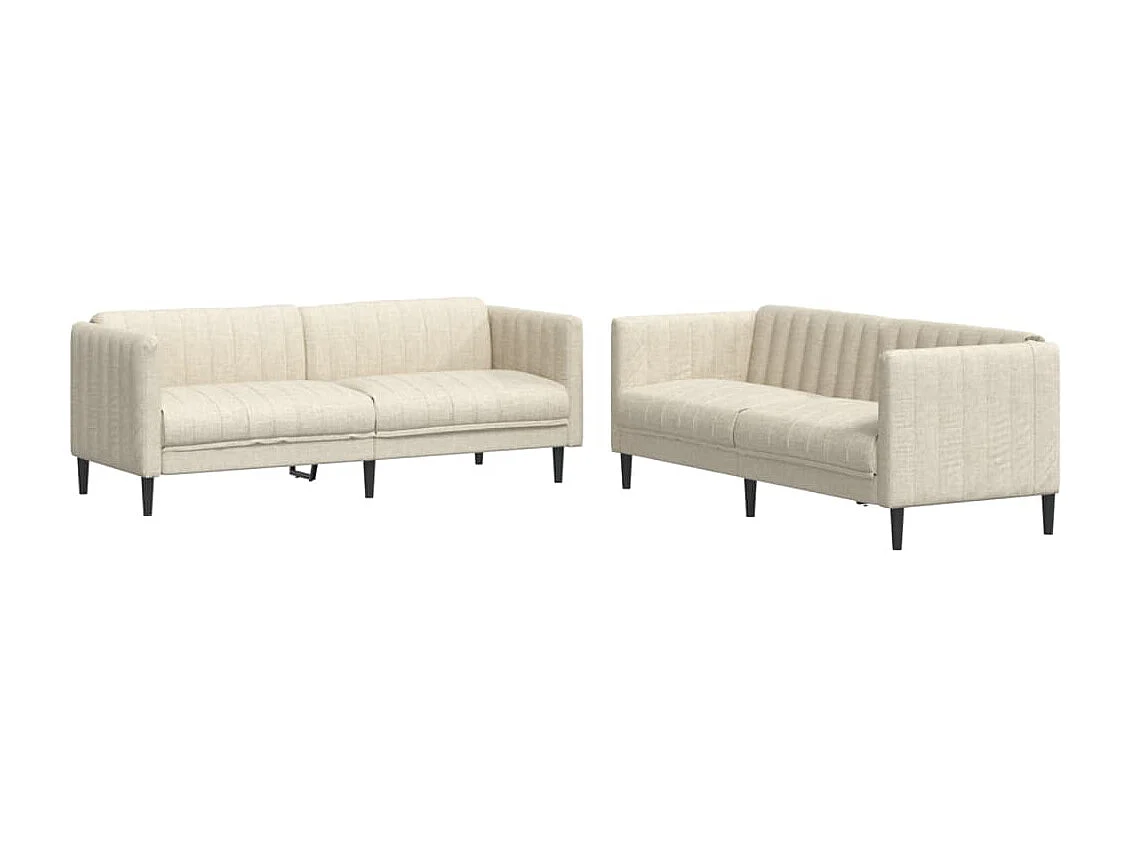 2-delige Loungeset stof crèmekleurig