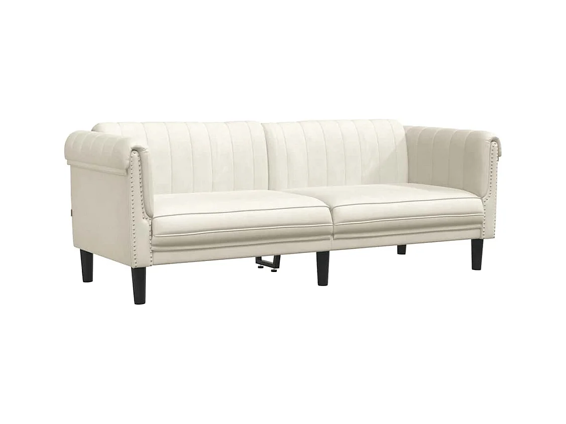 Sofa 3-Sitzer Creme Samt