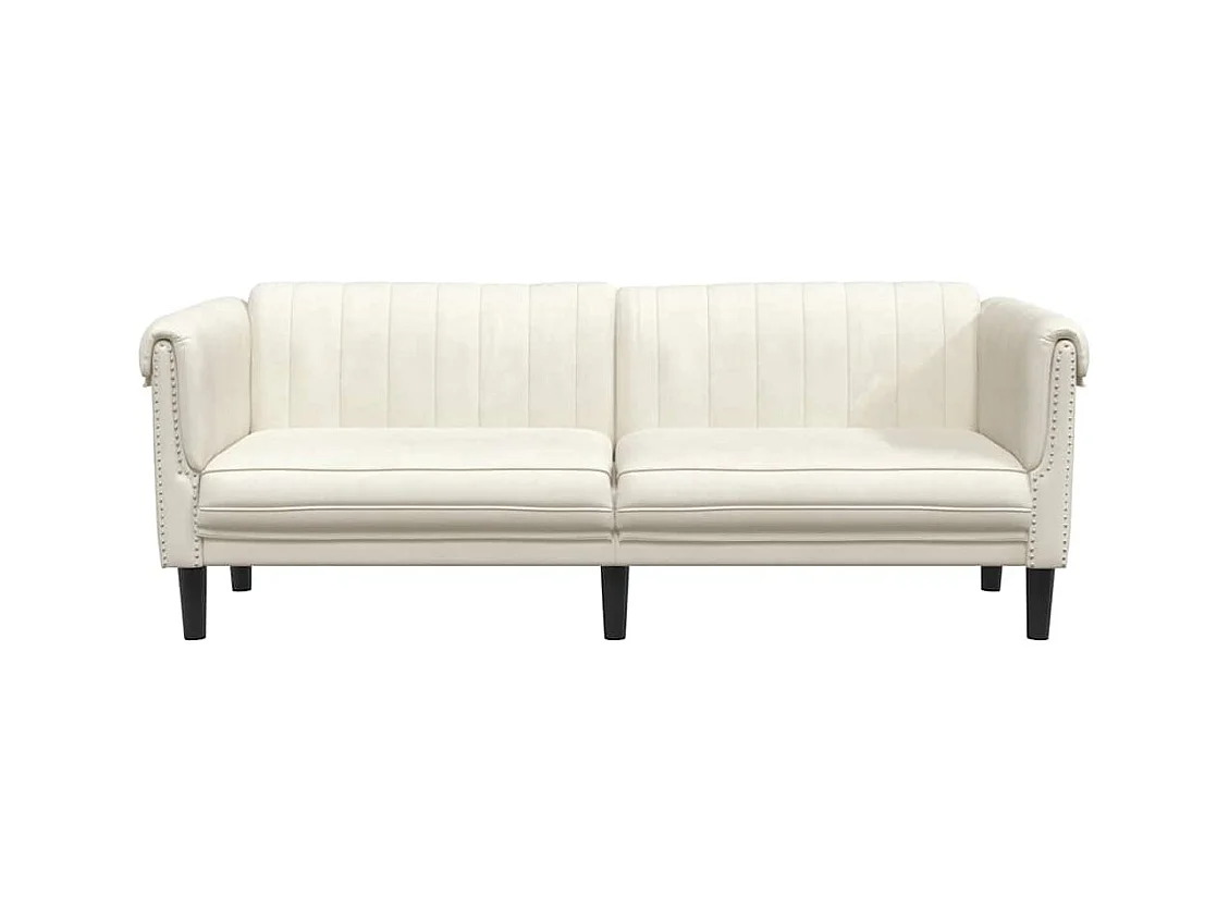 Sofa 3-Sitzer Creme Samt