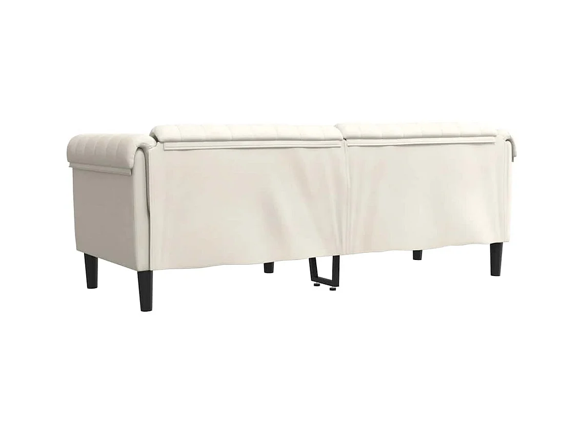 Sofa 3-Sitzer Creme Samt