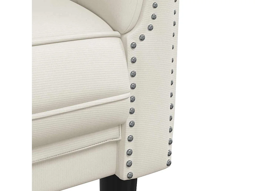 Sofa 3-Sitzer Creme Samt