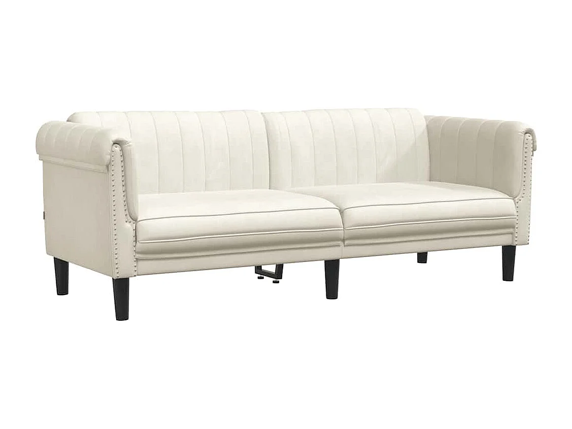 Sofa 3-Sitzer Creme Samt