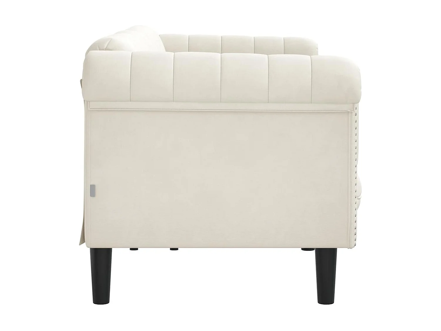 Sofa 3-Sitzer Creme Samt