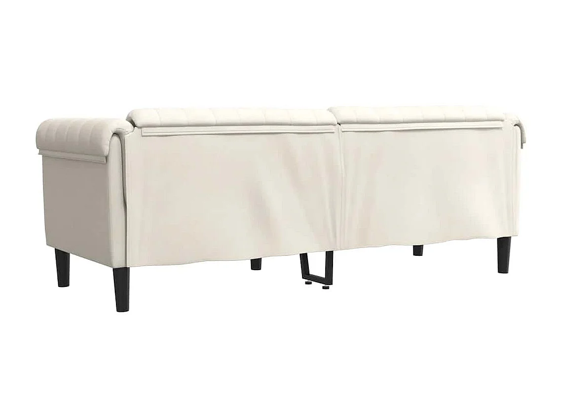 Sofa 3-Sitzer Creme Samt
