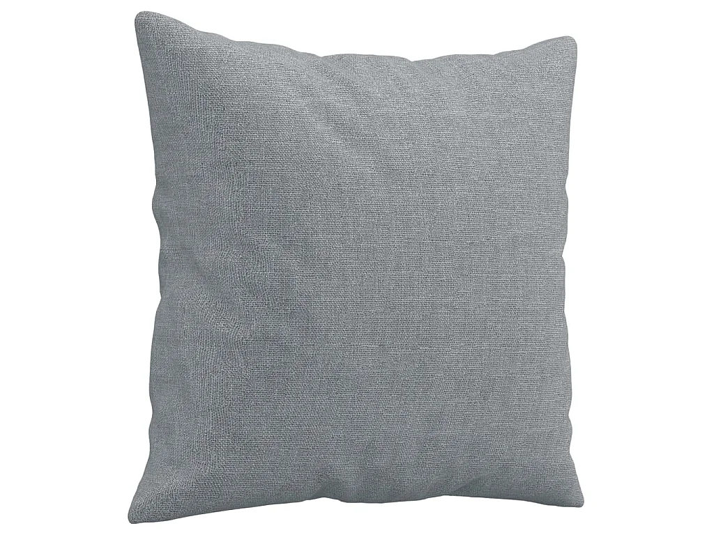 2-tlg. Sofagarnitur mit Kissen Hellgrau Stoff