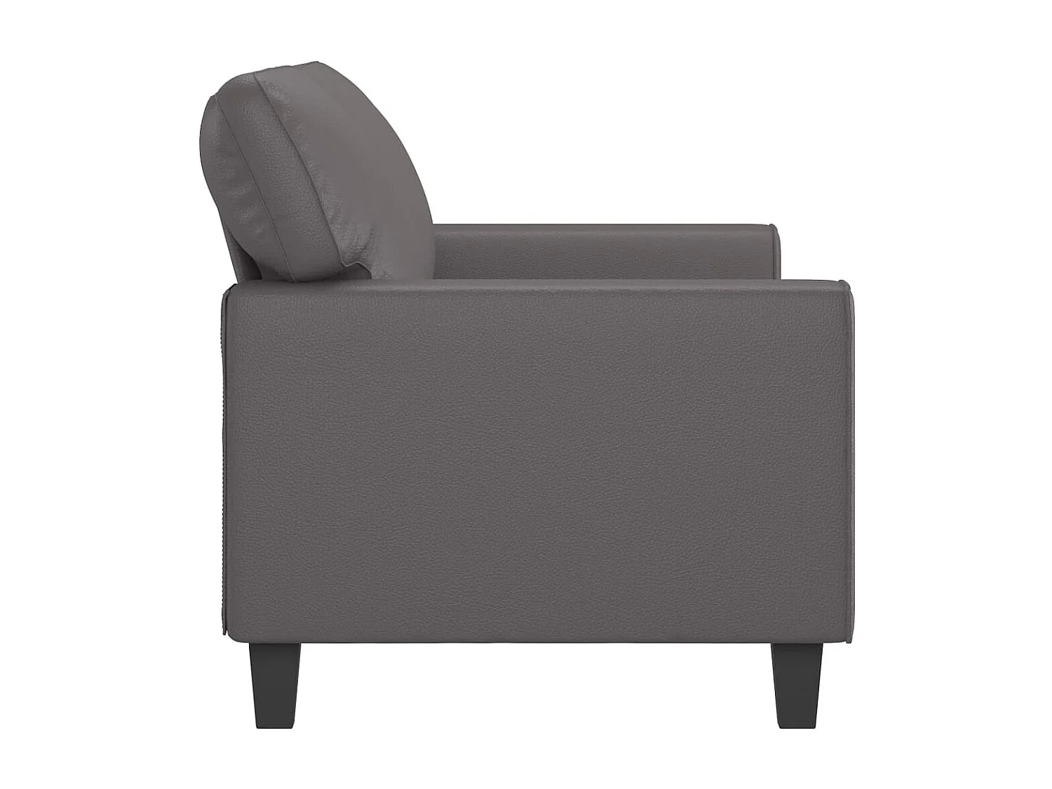2-Sitzer-Sofa Grau 140 cm Kunstleder