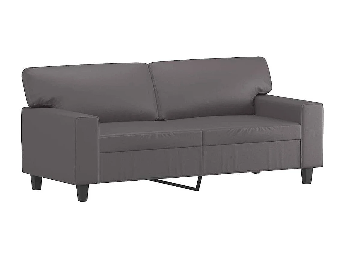 2-Sitzer-Sofa Grau 140 cm Kunstleder
