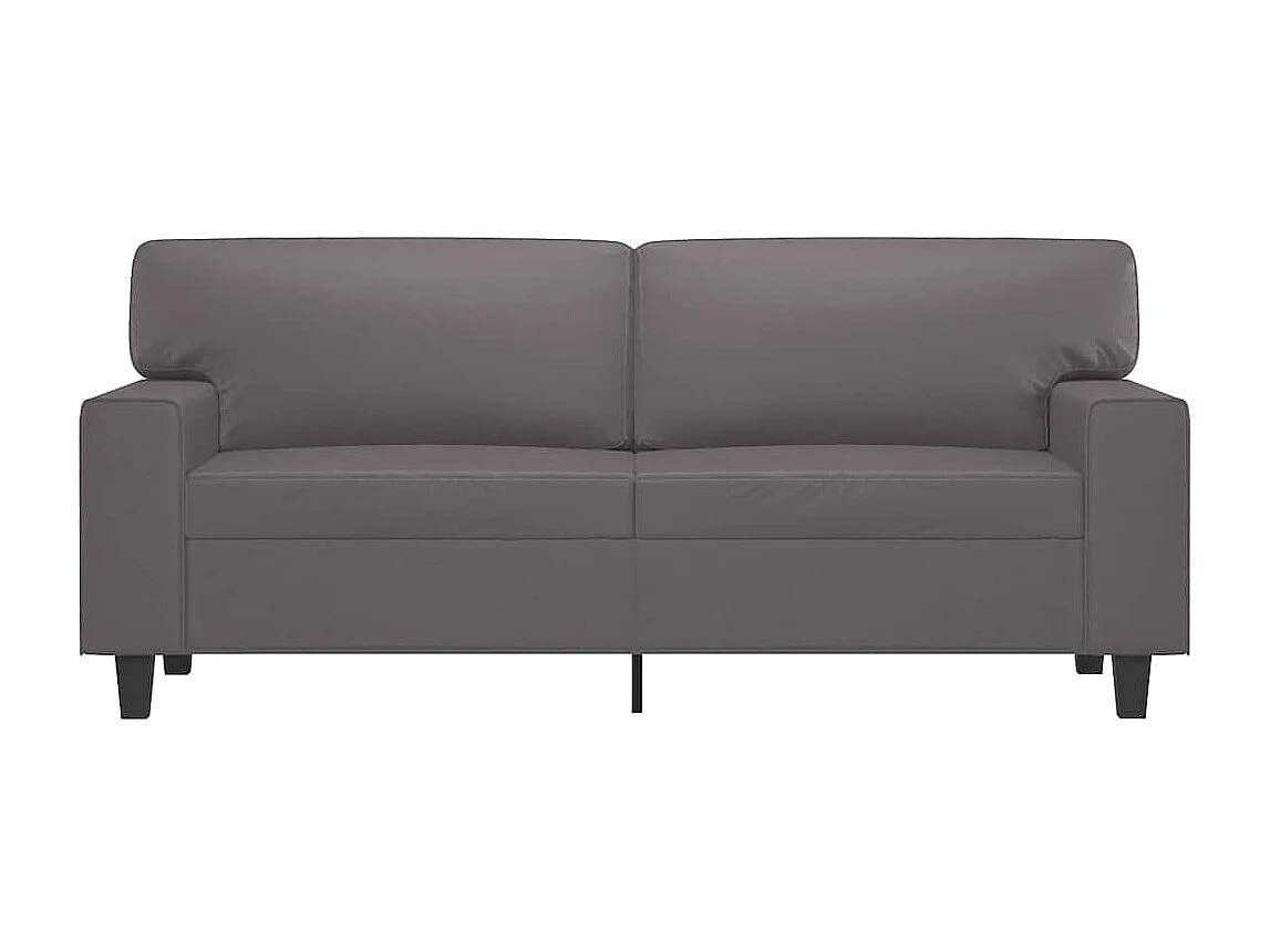 2-Sitzer-Sofa Grau 140 cm Kunstleder