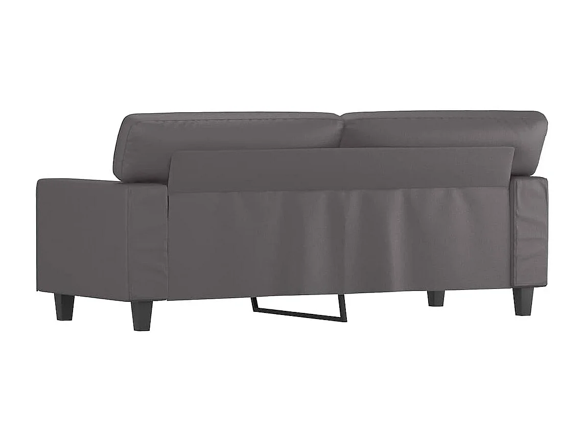 2-Sitzer-Sofa Grau 140 cm Kunstleder