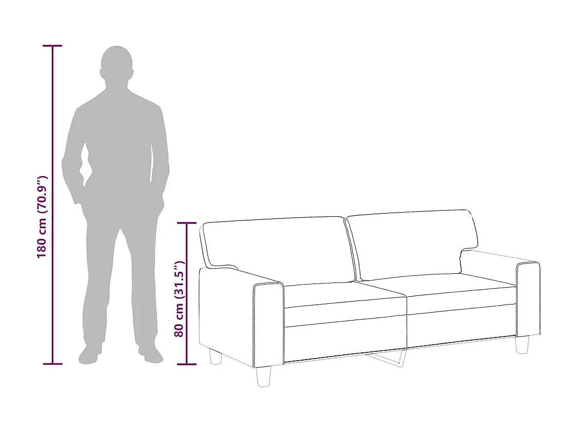 2-Sitzer-Sofa Grau 140 cm Kunstleder