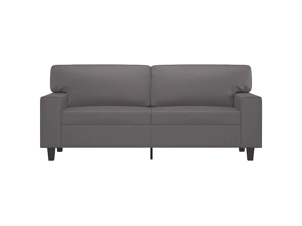 Divano a 2 Posti Grigio 140 cm in Similpelle