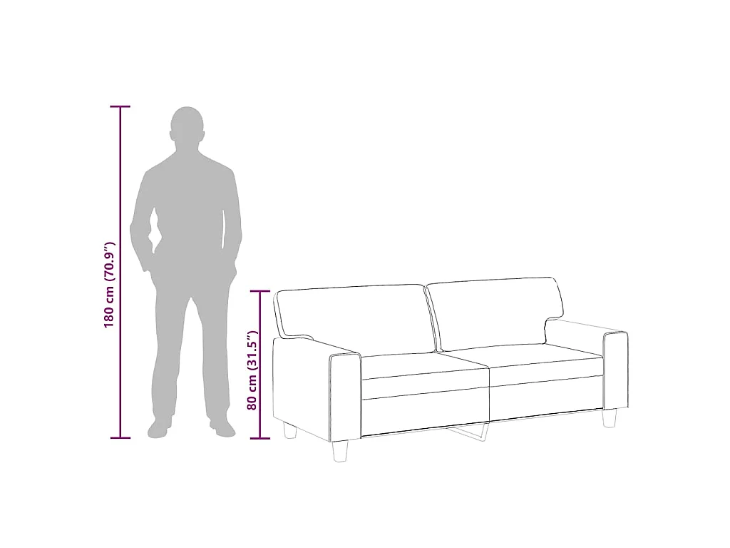 Divano a 2 Posti Grigio 140 cm in Similpelle