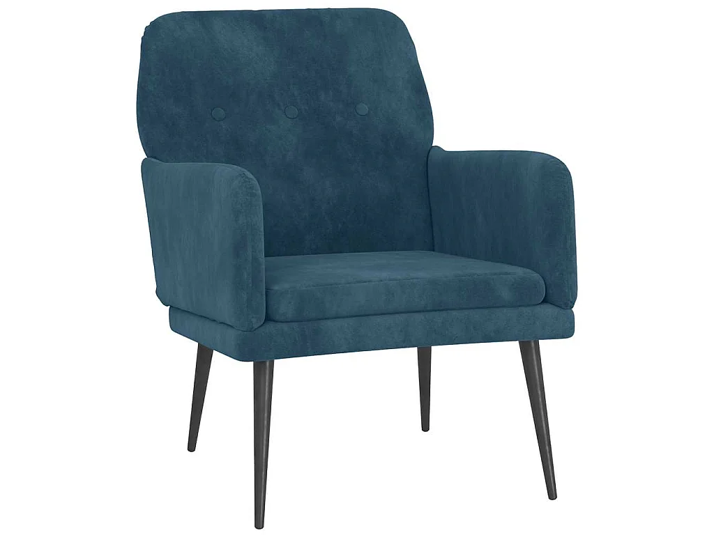 Poltrona Blu 62x79x79 cm Velluto