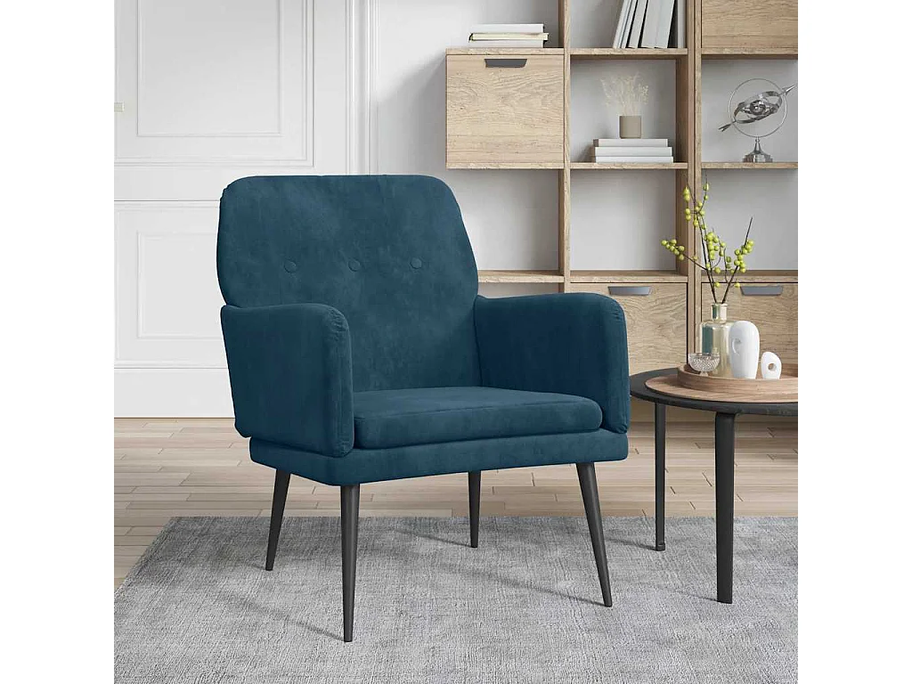 Poltrona Blu 62x79x79 cm Velluto