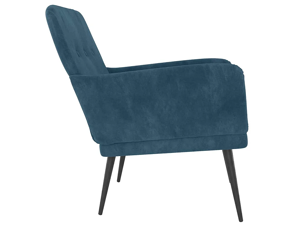Poltrona Blu 62x79x79 cm Velluto