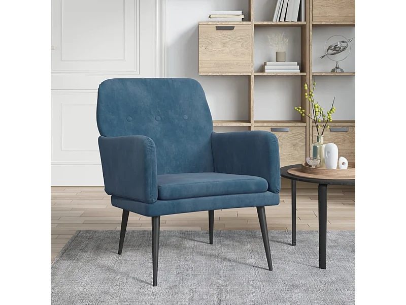 Fauteuil Bleu 62x79x79 cm Velours
