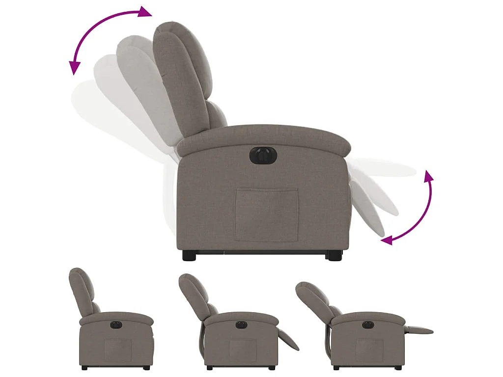 Sta-op-stoel elektrisch verstelbaar stof taupe